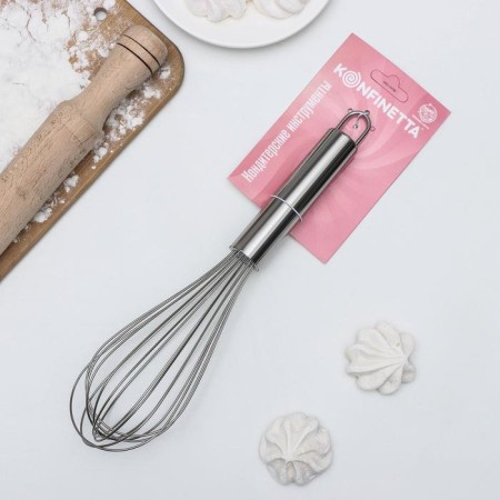 Konfinetta “Silver” whisk for whipping, string 1.3 mm, 30 × 8 × 8 cm, silver color-2
