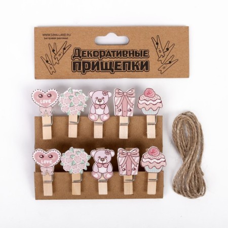 Set of decorative clothespins "Princess set" set 10 pcs.