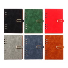 Organizer on the rings, A5 format, 90 sheets, line, with a knife, cover of the leather mix