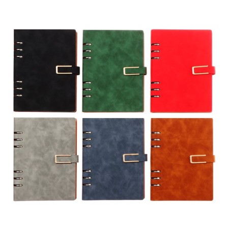 Organizer on the rings, A5 format, 90 sheets, line, with a knife, cover of the leather mix