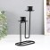Summary metal for 2 candles "Curve line" d = 2 cm black 11.5x6x17 cm