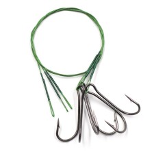 The leash of the steel namazu Leader 1x7 Coated Green, D = 0.42 mm, l = 30 cm, with double hook