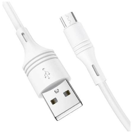 Cable Borofone BX43, microUSB - USB, 2.4 A, 1 m, PVC braid, white-3
