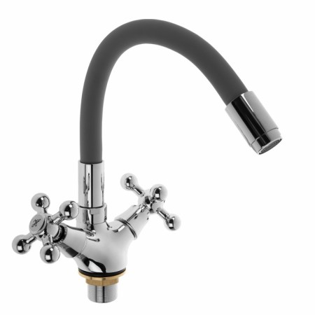ACCOONA A9871T kitchen mixer, two -wound, silicone spout, silumin, gray/chrome-1
