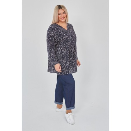 Women's tunic, size 64, dark blue color-4