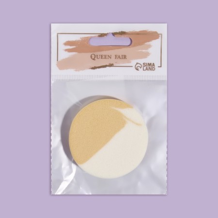 Makeup sponge, d = 5.5 cm, white/beige color-3