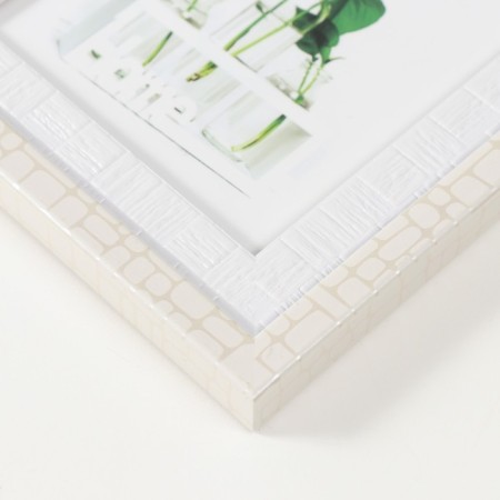 Photo frame plastic 10x15 cm "Double. White brick" 18.8x13.8x1.4 cm-2