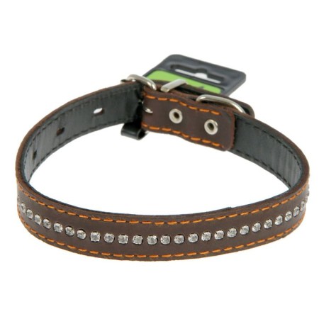 The collar is double-leather, with rhinestones, 31-39 x 2 cm, mix