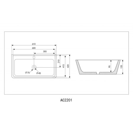 ABBER RECHTECK AC2201, invoice, 610x420x135 mm, white-4