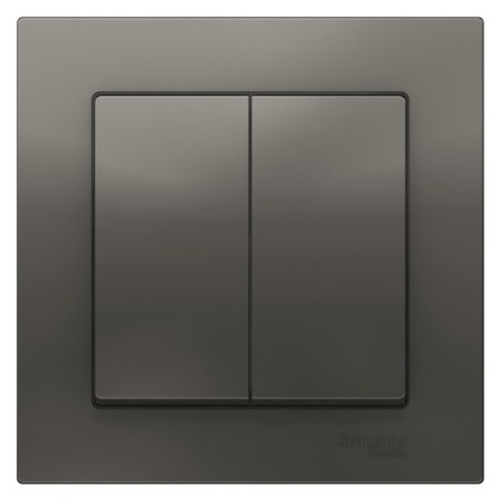 Switch SE AtlasDesign, 10 A, 2 keys, assembly, CC. 5, color steel