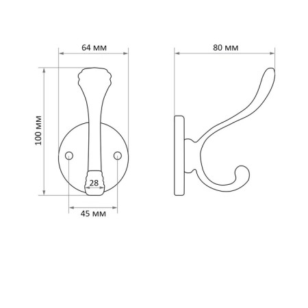 Furniture hook Cappio Gloria, two -rod, black-7