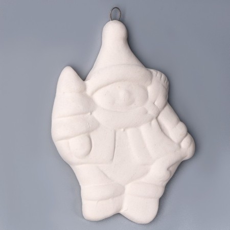 Christmas tree decoration for coloring "Snowman with a Christmas tree" with a suspension, brush-3