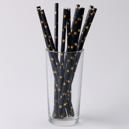 Tubes for the “stars” cocktail set 12 pcs., Black color-2
