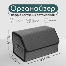 Organizer COFR in the car Cartage Sakvoyazh, eco -leather quenching, 50 cm, gray