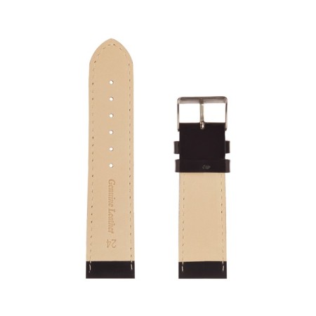 Watch strap, male, 24 mm, harness 75 mm, larynx 115 mm, genuine leather, black-3