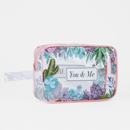 Cosmetic bag with lightning, pink/multi -colored color