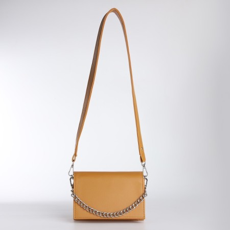 Women's bag Textura, messenger, small size, mustard color-5