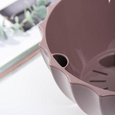 Kashpo for flowers with auto -watering “shell”, 2.4 l, d = 22cm, h = 10.5 cm, mokko color-1