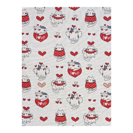 Waffle kitten white kitchen 45x60cm, 150g/m, HL 100%