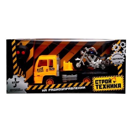 Radio -controlled truck "Evaciatorial", with a motorcycle, works from batteries, mix-12
