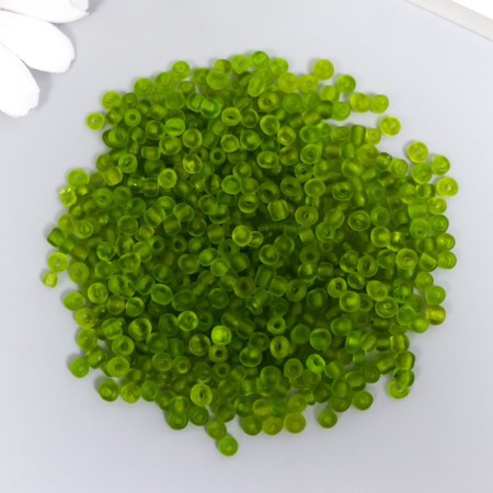 Glass beads 6/0 "matte translucent. Coniferous" 30 g