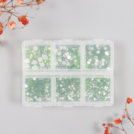 Decor for creativity Glass "Rhinas. Green" d = 2-4.8 mm nr 1188 pcs 6x8x1.5 cm-4