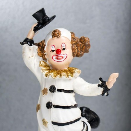 Polystone souvenir "Clown in a striped suit" Black and white with gold 18x7x10 cm-4