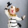 Polystone souvenir "Clown in a striped suit" Black and white with gold 18x7x10 cm