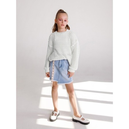 Свитер для девочки Amarobaby Knit Trend, рост 146 см, цвет белый-15
