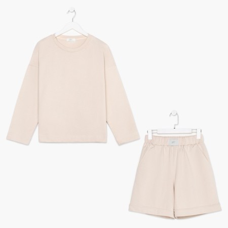 Women's costume (sweatshirt and shorts) Mist, p. 40-42, beige-4