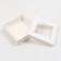 The box is folding, the lid is, with the window, white, 23 x 23 x 6.5 cm