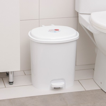Bucket with pedal, 12 l, white color