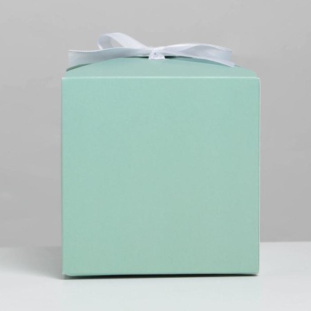 Gift folding box, packaging, “mint”, 12 x 12 x 12 cm-3