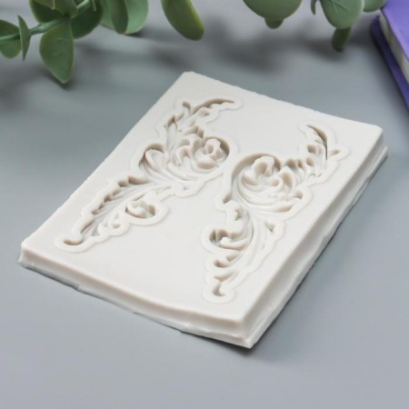 Mold Silicon "Plant branches" 2 items 7.5x5.6x0.5 cm-1