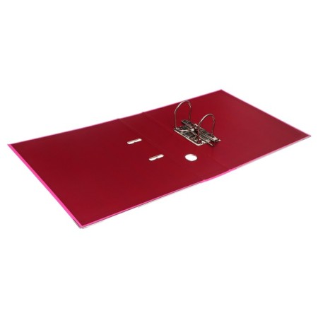 A4, 75 mm, Lamark, PVC, double-sided coating, metal edging, pocket for a spine, collected, pink/burgundy-6