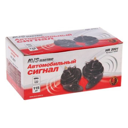 Car signal AVS Electric 2001, 12 V, 510 Hz, 115 dB, d = 90 mm, set 2 pcs-2