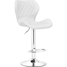 Barrier stool Porch metal/eco -leather, chrome/white 48x47x91 cm