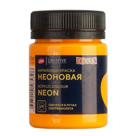 Acrylic paint FLUO 50 ml, ZHK Decola, fluorescent orange, 4328315