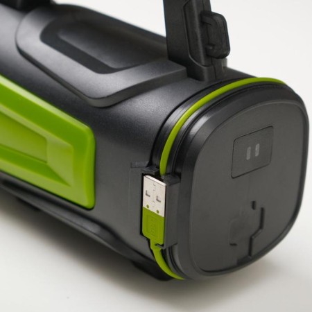 Manual battery flashlight, 15 watts, 1200 mAh, USB, charge indicator, 3 modes-3
