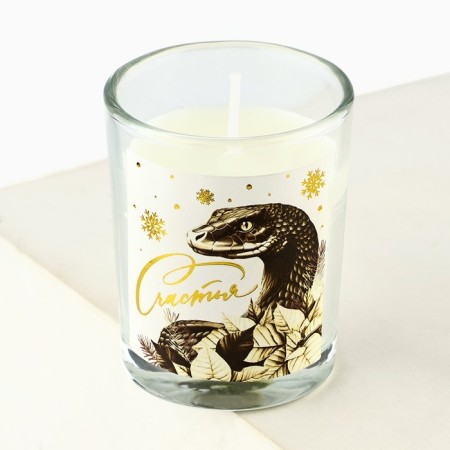 New Year's candle "Happiness", for the New Year, Lavender's aroma, 5x6x5 cm-3