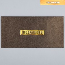 Подарочный конверт «Поздравляем», тиснение, дизайнерская бумага, 22 × 11 см