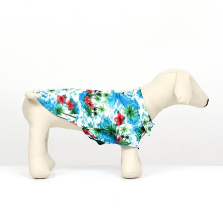 Dog shirt "Tropics", XS (DS 20. OG 28, Osh 19 cm), Blue-1