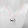 Pendant on the cord "Heart" voluminous, color silver with pink, 30+5 cm