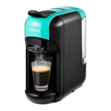 Coffee machine “3 in 1” KitFort KT-7105-3, 1450 W, 19 bar, 0.6 l, lane length 0.9 m, black and turquoise