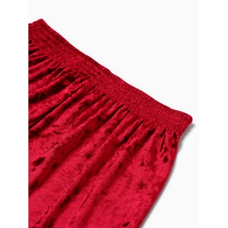 Home Home (Longsliv and Shorts) KAFTAN "velvet" set, 48-50, Bordeaux/beige-11