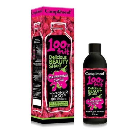 Set of Compliment No. 1560 “Raspberry Smooth”: Bath Foam, 250 ml, washcloth-5