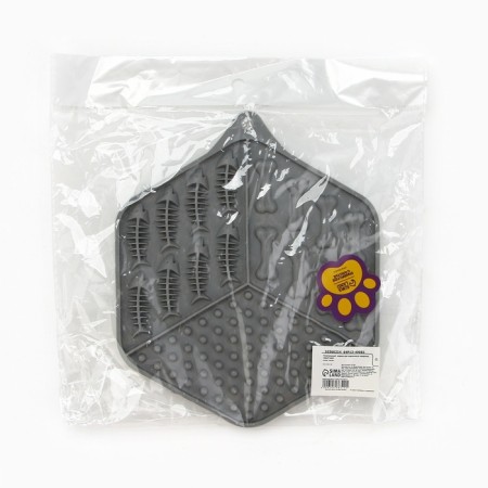 Rug - a bowl for slow feeding, gray, 18.5 cm x 16 cm-5