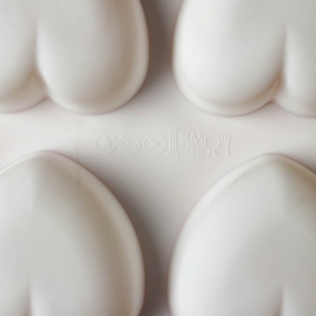 Form for mousse desserts and baking konfinetta "heart", 30 × 17.5 × 3 cm, 8 cells (6.2 × 6 cm), white color-4