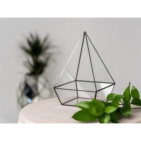 Florarium "Pyramid with the base" (seams copper)-1