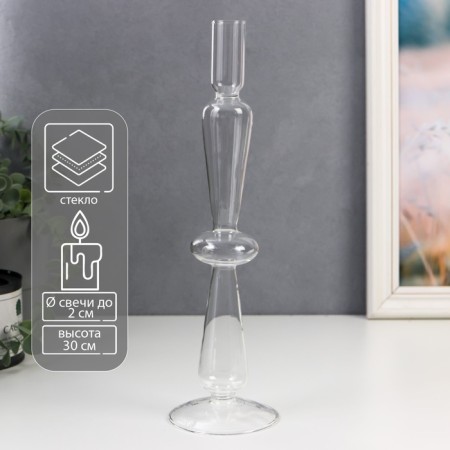 Glass of Glass for 1 candle "Elsas" transparent 30x8.5x8.5 cm